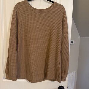 Cozy Tan Waffle Knit Shirt